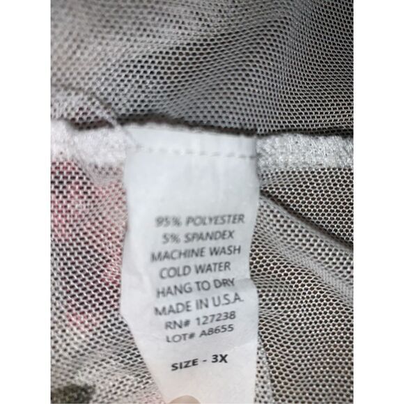 Vintage TMG New York sheer mesh floral top. Size 3X - Picture 10 of 10